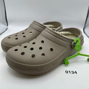Crocs Men's 13 Classic Lined Clog Fuzzy Slippers Mushroom Bone